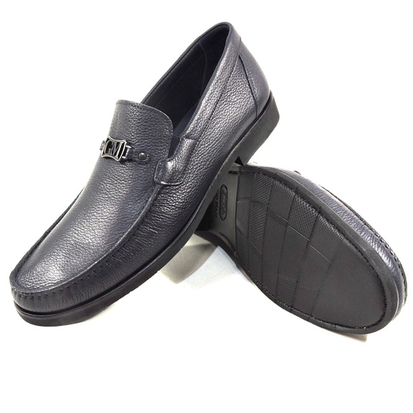 GOODMAN ?? MEN\'S NAVY BLUE SOFT LEATHER COMFORT LOAFERS